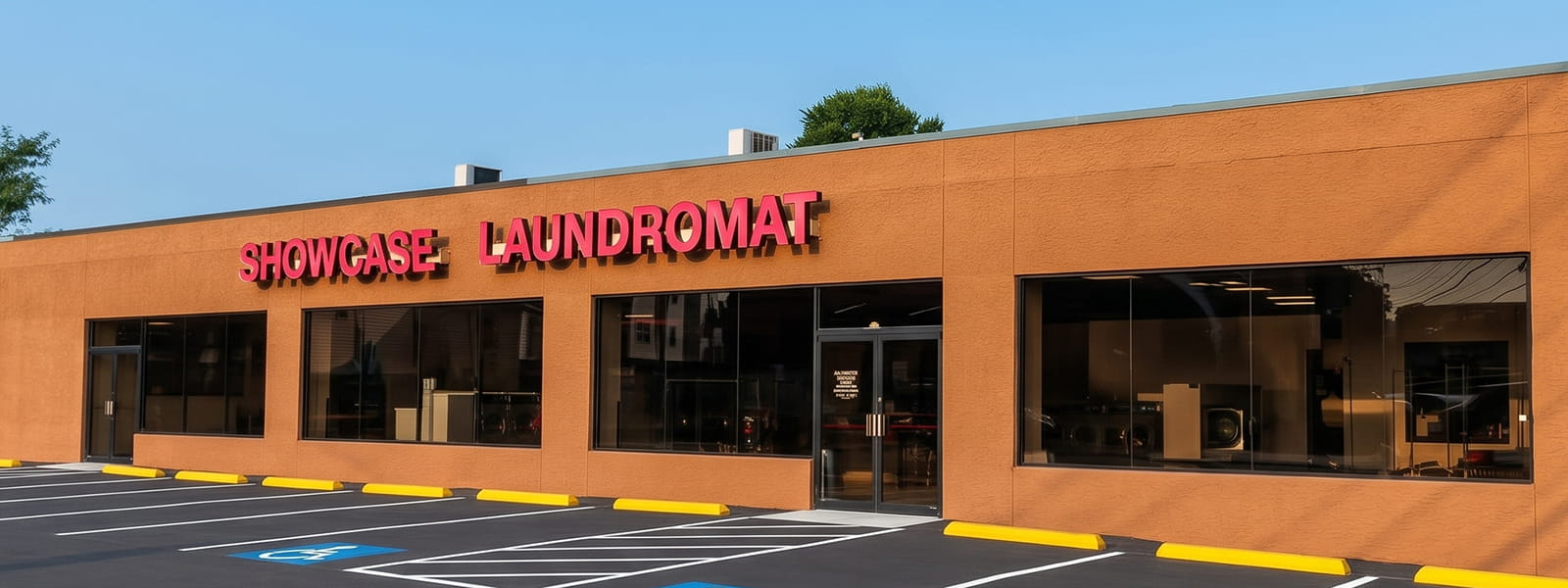 Showcase Laundromat storefront on Main Avenue in Elizabeth, NJ