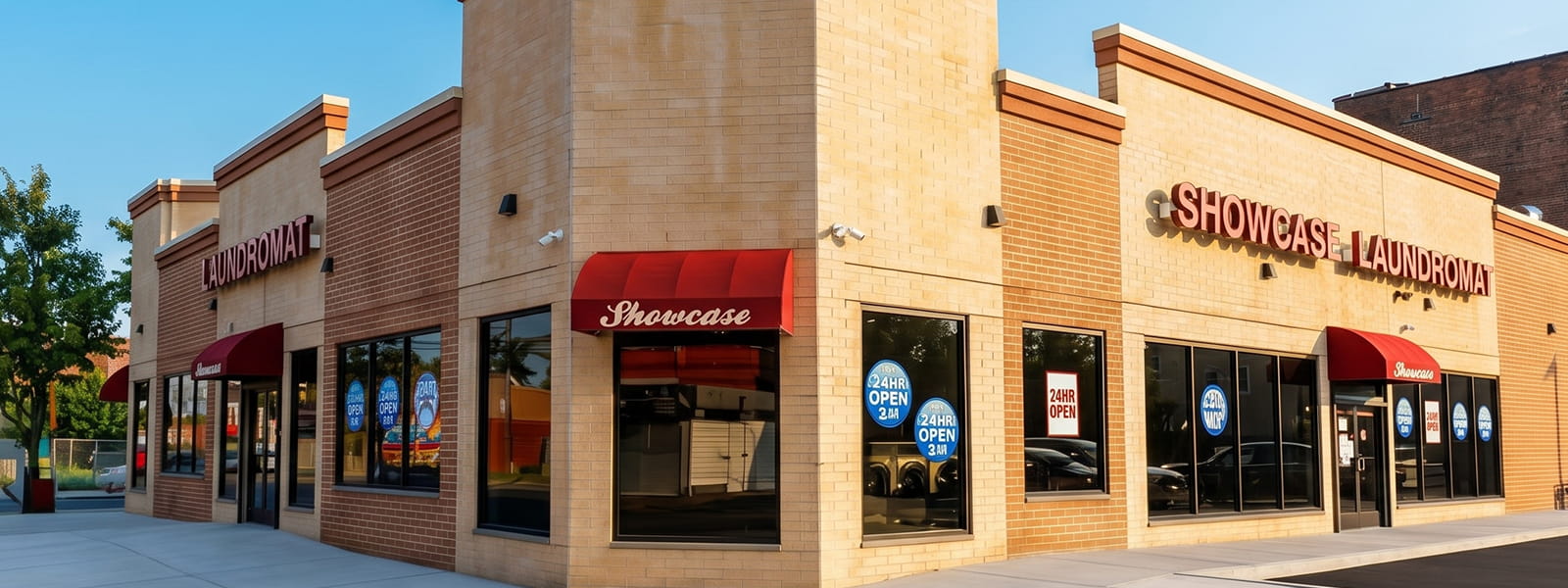 Showcase Laundromat storefront on Main Avenue in Newark, NJ
