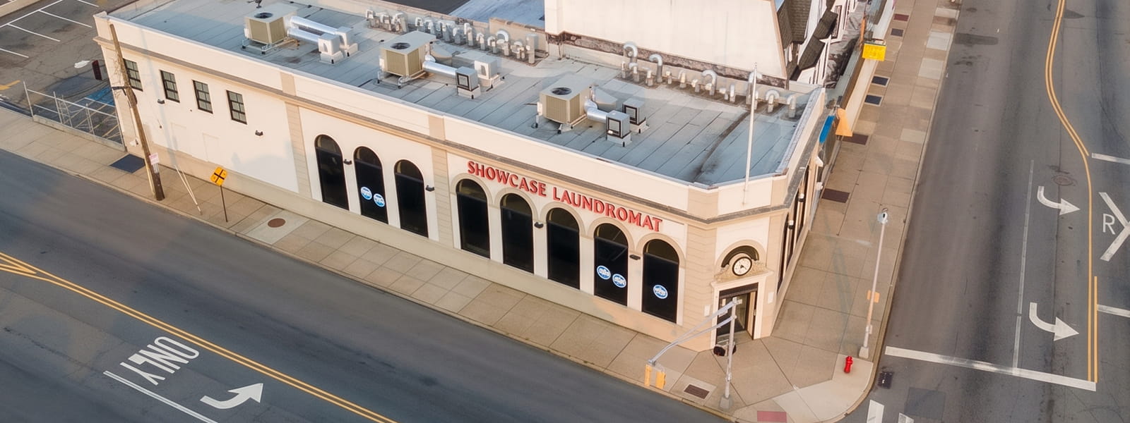 Showcase Laundromat storefront on Main Avenue in Paterson, NJ