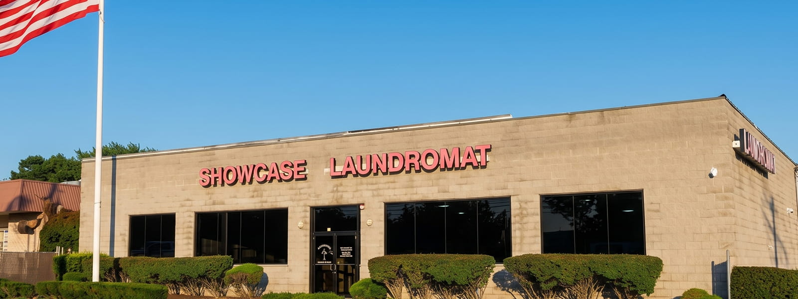 Showcase Laundromat storefront on Main Avenue in Perth Amboy, NJ
